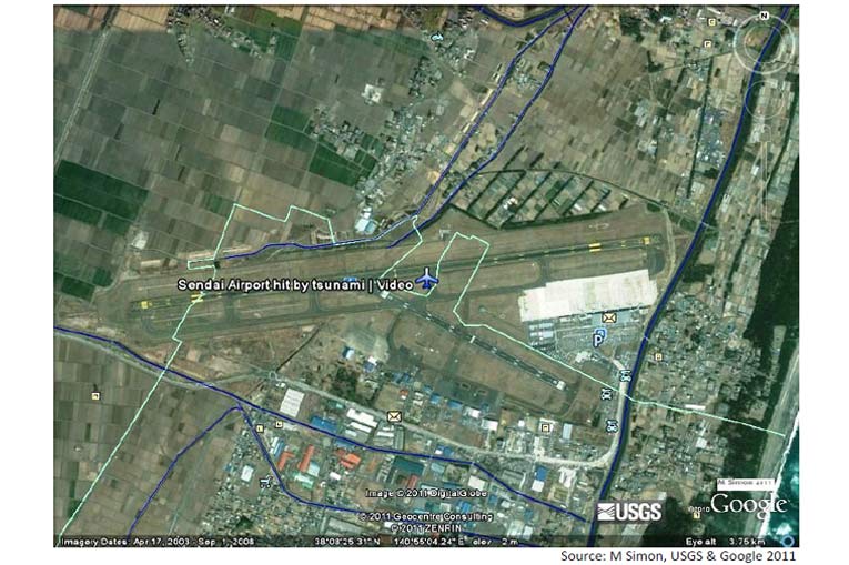 sendai airport hit by tsunami