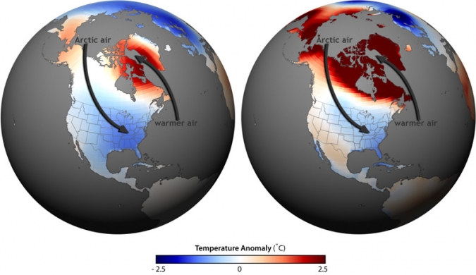 NAO/AO风型对2010 - 2011年冬季气温的影响