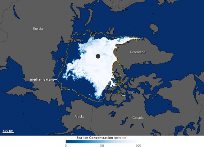 夏季最小海冰范围是有记录以来的第二低范围。