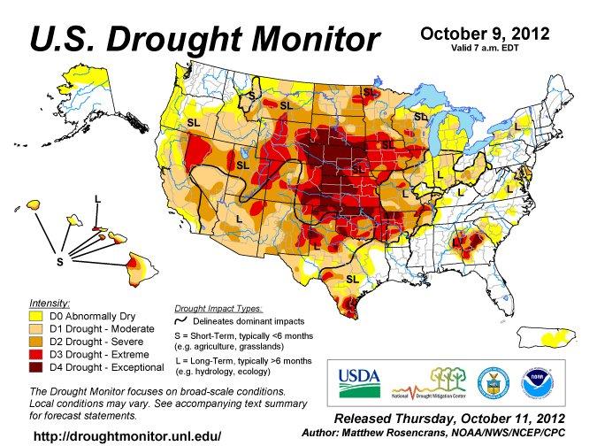 美国干旱监测2012