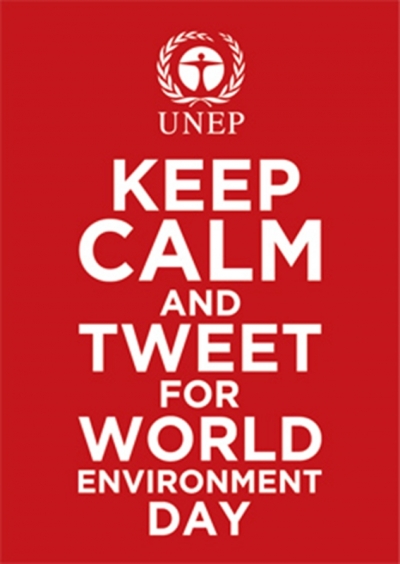 提高你的声音和推特#世界环境日